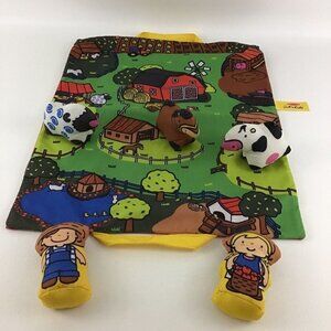 Melissa & Doug K's Kids Take Along Farm Play Mat Plush Animal Rattle Farmer Toy